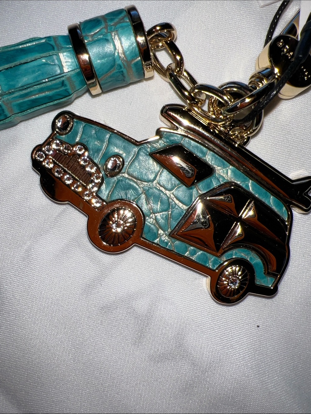 Brahmin Copa Charm Tassel Green Mermaid key fob